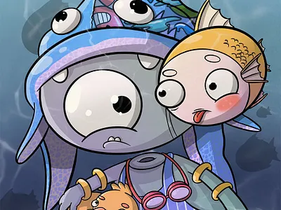 Onimal and Friends art artwork cartoon character design digitalart illustrator nft vector