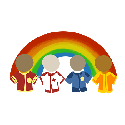 Community Helpers Children's sticker branding design graphic design illustration logo sticker
