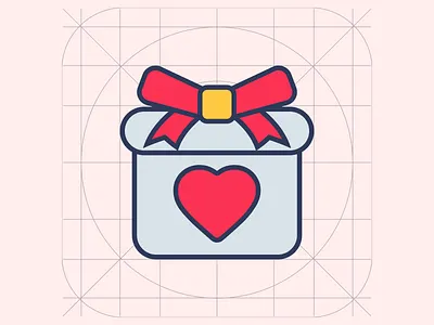 Lovely Gift Box Icon Illustration couple gift love valentine