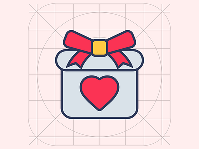 Lovely Gift Box Icon Illustration couple gift love valentine