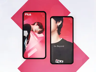 Go Beyond | BTS V x FILA Mobile UI design figma mobile mockup ui user interface