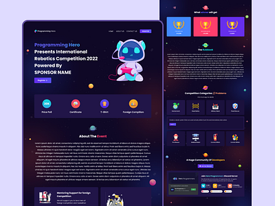 Programming Hero Hackathon Landing Page UI Design design figma galaxy landing page ph programming hero programming hero space ui ux website