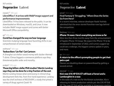 Supravice app fonts graphic design minimal mobile news newspaper type design typography ui ux