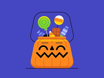 Happy Halloween autumn candy character design halloween holiday illustration jackolantern october pumpkin scary spooky trickortreat