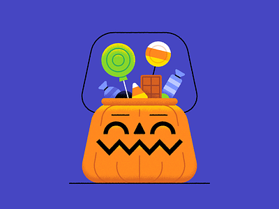 Happy Halloween autumn candy character design halloween holiday illustration jackolantern october pumpkin scary spooky trickortreat
