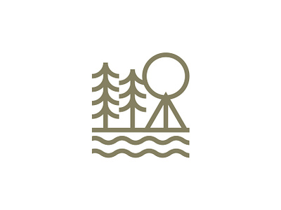 Camping camper camping camping gear design freelance design graphicdesign graphicdesigner illustration illustrator lake superior nature north woods northern tent thick lines woods