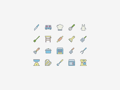 Kitchen icons pack kitchen icons utensils vector icons