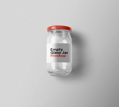 Empty glass jar mockup template showcase mockup