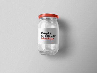 Empty glass jar mockup template showcase mockup