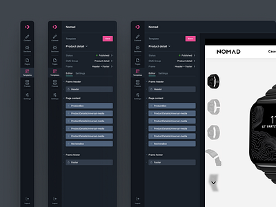 Shogun Frontend - Experience Manager builder dark dashboard design editor interface layers layers panel layout menu nav navbar navigation saas sidebar tool ui ux