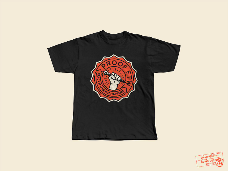 Proof FTW america app apparel black brand identity branding fist ink logo merchendise mockup orange pen responsive social media t shirt t shirt vintage visual identity work