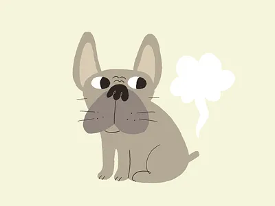 Fart animals character children illustration dog fart hand drawn illustration puppy simple texture