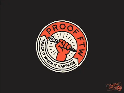 Proof FTW arm badge branding cartoon color creative doodle drawing emblem graphic design hand hand drawn illustrator logo project retro symbol vector vintage workers