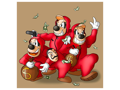 Beagle Boys disney la casa de papel madrid money tokyo