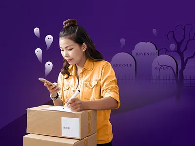 Halloween Illustration boxes brand design design ghosts graveyard halloween illustration marketing photo composite photoshop post purchase retail spooky