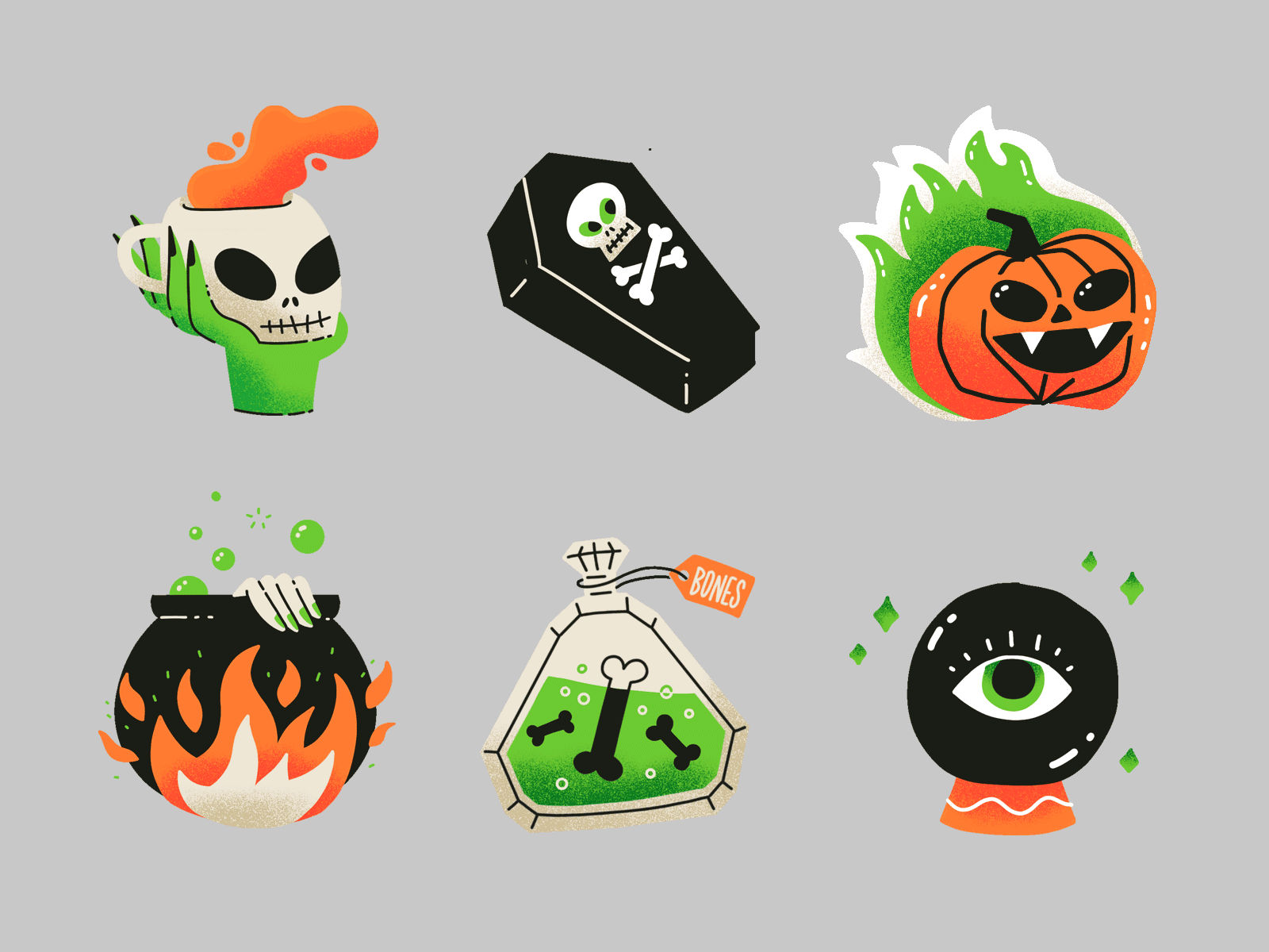 Halloween Things Sticker Pack character cute illustration procreate stickers vector