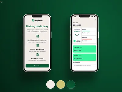 Green Brand Color for Banking Mobile App branding daily ui fintech mobile design ui ui design