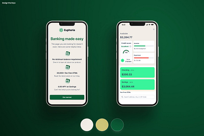 Green Brand Color for Banking Mobile App branding daily ui fintech mobile design ui ui design