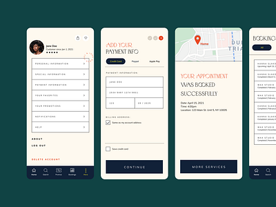 Mobile design for beauty app app appdesign beautyapp design frames mobileapp ui ux uxui uxuidesign