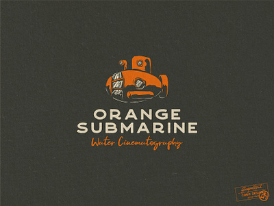 Orange Submarine beatles branding camera cinema cinematography film graphic design hand drawn hand drawn illustrator logo movie ocean orange retro sea submarine vector vintage water