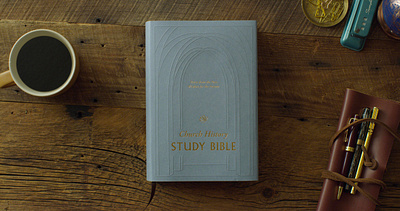 ESV Church History Study Bible architecture book building christian church design elegant emboss history illustration leather minimal paper simple study