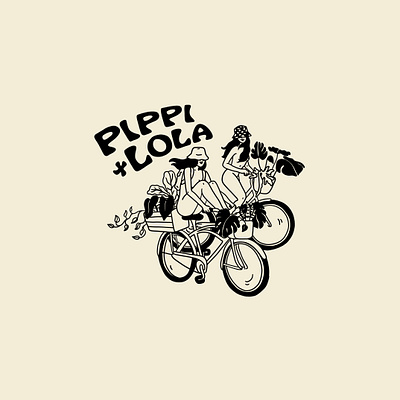 Pippi + Lola brand identity branding custom illustration design graphic design hand drawn hand drawn logo illustration logo minimal illustration vector