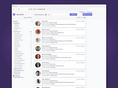Legal Case Marketplace card community create profile feed form interface legal cases legal tech list pro bono product design profile ui ui ux uiux users ux ux design web application web design