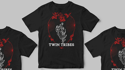 Twin Tribes EU Shirt art direction black shirt clip art gothic graphic design red white and black shirt shirt design twin tribes