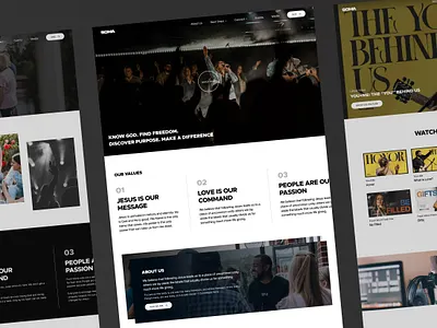 Modern church landing black and white church church website design faith figma hero jesus jesus christ landing landing page modern ui ux watch now web