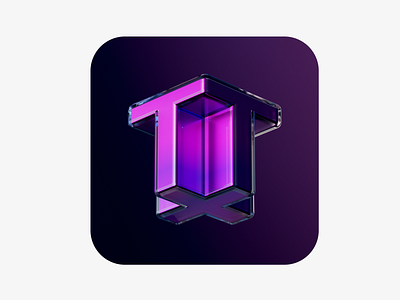 Tumblr App Icon 3d app branding design digitalart glass graphic design houdini icon illustration logo mobile purple redshift3d render tumblr