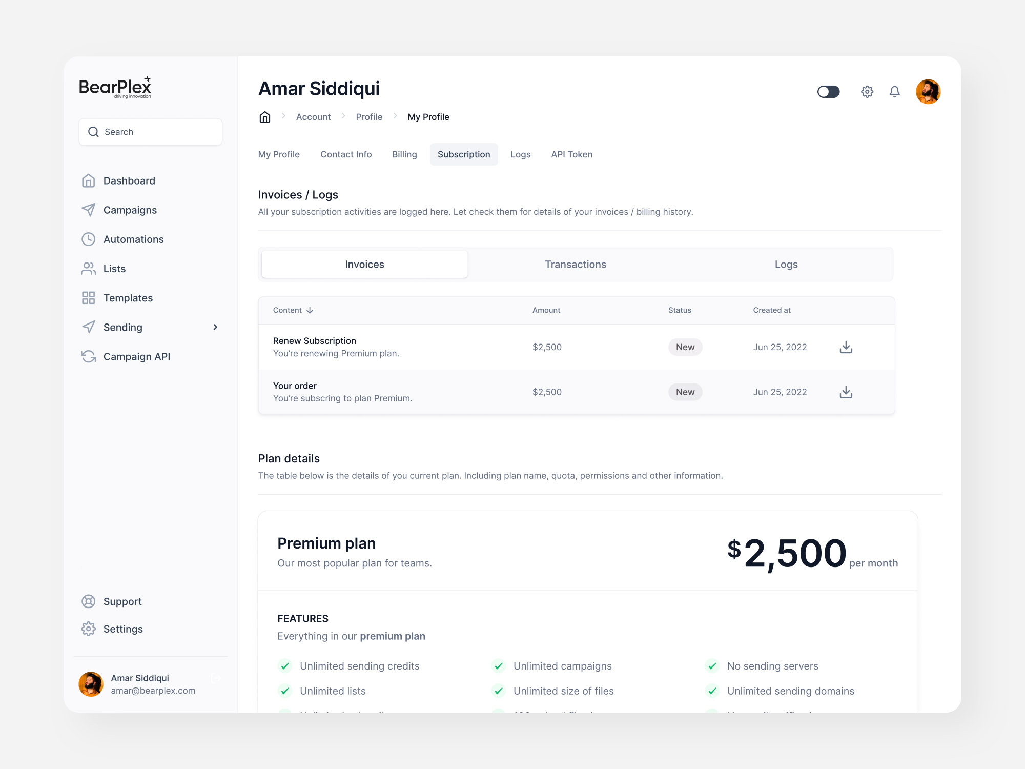 Dashboard | My Profile | Login Page