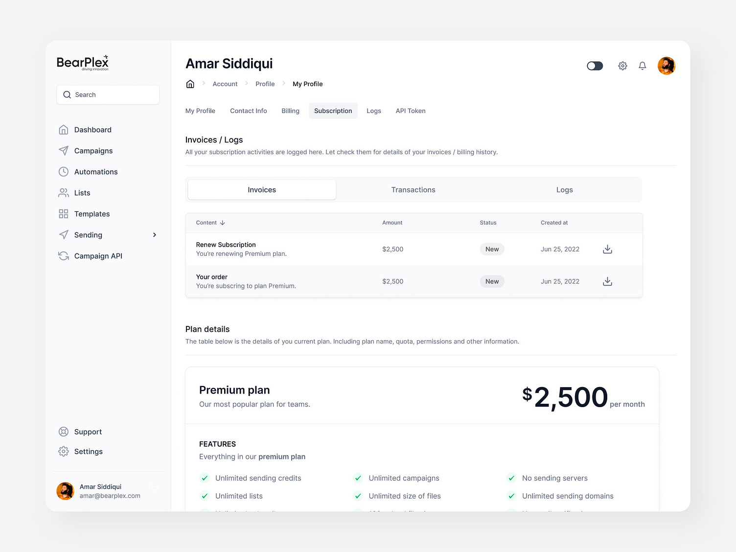 Dashboard | My Profile | Login Page by BearPlex on Dribbble