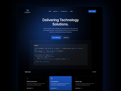 Landing Page | Tech | Dark design graphic design landing page logo ui ux