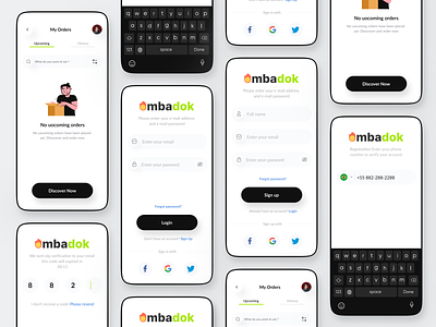 Mbadok - Delivery App app design clean delivery food food and drink food app food app ui food delivery app login login form login screen mobile register restaurant restaurant app sign in signin signup ui ux