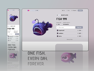 Fish NFT Auction design ui ux