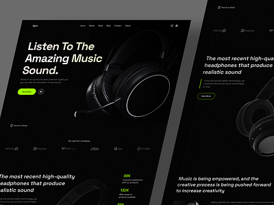 Sync - Headphone Landing Page animation design illustration logo ui ui ux uidesign user experience user interface design userinterface web design