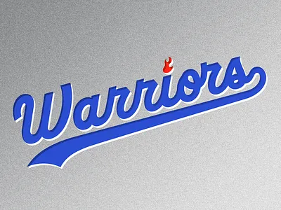 Central Falls Warriors Script athletics blue branding flame graphic design metallic overlay red script silver sports texture warriors