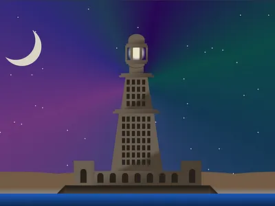 07. Wonder - Divtober 2022 7wonders alexandria css cssart design library lighthouse sevenwonders