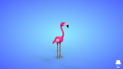 Voxel African Animals - Flamingo - Game Asset 3d 3d model animal animals animated bird cartoon fantasy flamingo game asset low poly lowpoly stylized voxedit voxel voxel art voxels