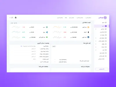 Nobitex Online Exchange crypto currency dashboard light design nobitex persian redesign ui ux website