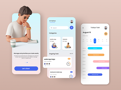 To-Do List App Challenge 3d design app design flat design minimal minimalist design to do app design to do list to do list app ui design uiux design user interface design ux design