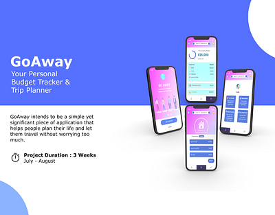 GoAway : Your Personal Budget Tracker & Goal Planner app budgeting case study design figma illustration mobile design prototype research saving ui user experience design user interface design user research ux