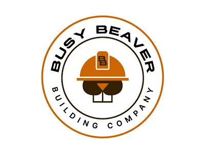 Logotype for building company beaver branding building company busy design graphic design house illustration logo orange