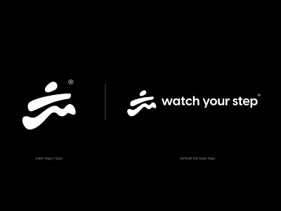 Watch your step logo brand branding clothing design freelancer graphic design graphic designer identity illustration logo logotype modern run runner simple sports style