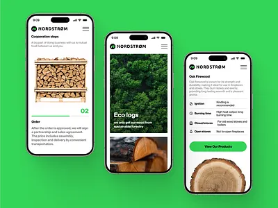 Design concept, Website for firewood seller | Nordstrom b2b b2c corporate website design concept e com e commerce eco firewood interface interface design logo marketing design mobile mobile version product product design ui ux uxui web design