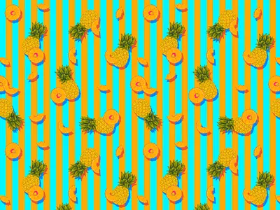 Pineapple Stripes apparel art art work beach branding cabana design fabric hand drawn hawaii illustration miami pineapple summer tropical