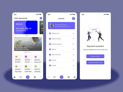 Recharge app design illustration mobile app recharge ui ux virtual card