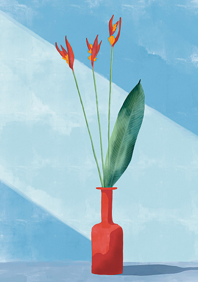 BOUQUET ON THE TABLE digital illustration graphic design illustration photoshop procreate éditorial illustration