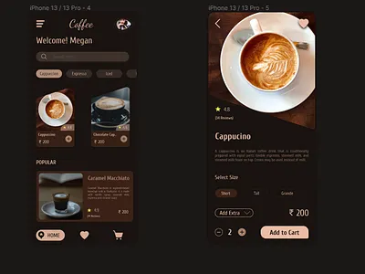 Coffee App design animation app branding coffee design graphic design illustration ui ux web design