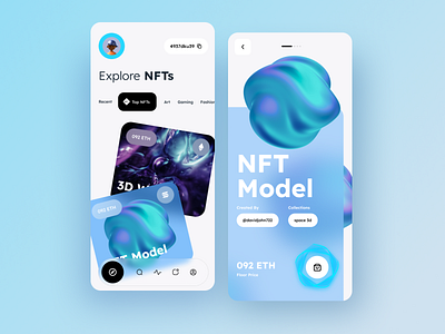 NFT Marketplace Mobile App appdesign branding creativeappdesign design marketplaceapp mobile app design mobileappdesign mobileuidsign nftappdesign nftart nftdesign nftmobileapp ui ui design user experience user interface design